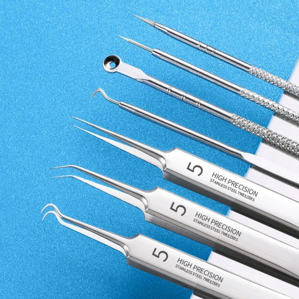 Cell Pimples Blackhead Remover Clip Ultra-fine Tweezers Black Dots Blackhead Extractor Acne Needle Facial Cleaner Skin Care Tool