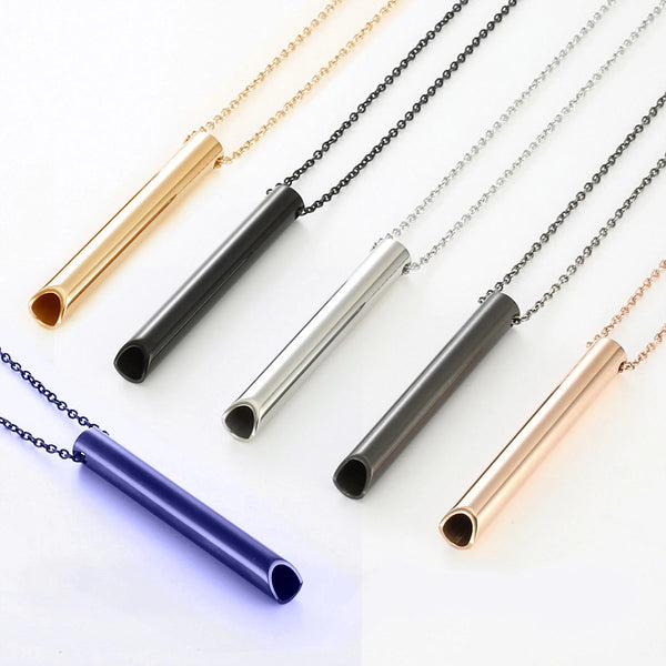 528 Hz Meditation Whistle Mindfulness Pendant Stainless Steel Vacuum Necklace Regulate Breathing Relieve Anxiety Spot