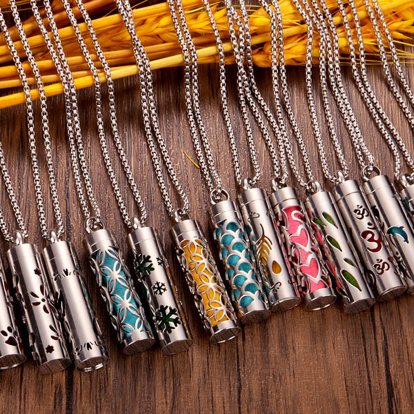 Rvs Holle Verticale Bar Luchtverfrisser Parfum Olie Diffuser Medaillon Charme Sieraden Hanger Ketting Voor Vrouwen Mannen Tiener