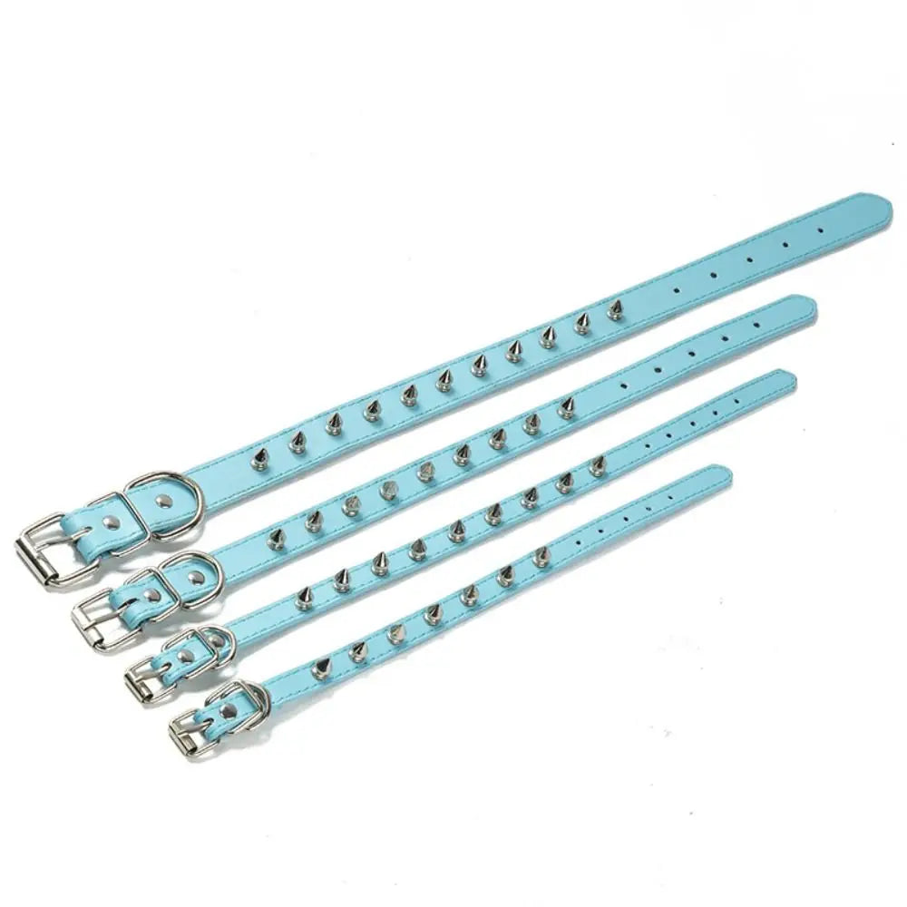 Pet Products Leather Cat Dog Collar Cool Adjustable Pet Necklace Colorful Exquisite Pet Spiked Studded Collars Puppy