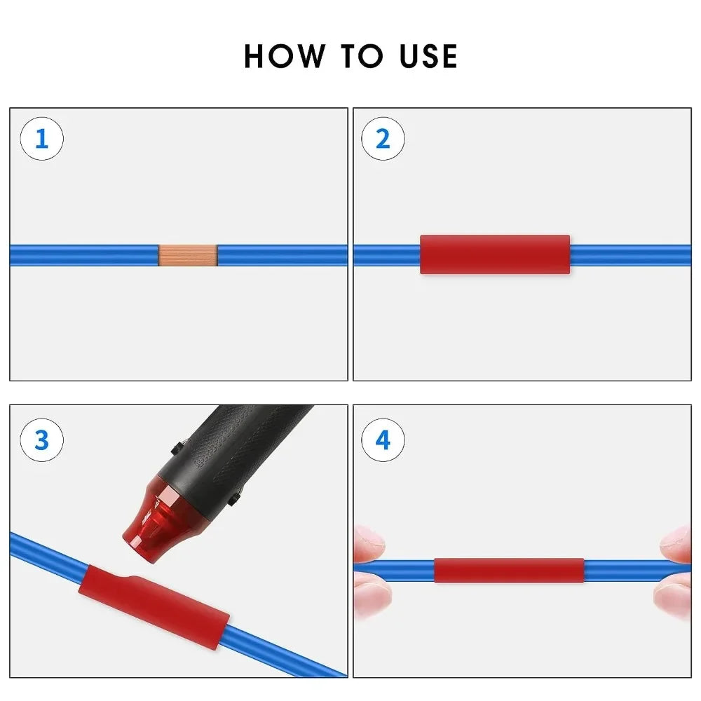 Heat-shrink Tubing Thermoresistant Tube Heat Shrink Wrapping Kit Electrical Connection Wire Cable Insulation Sleeved Protecter