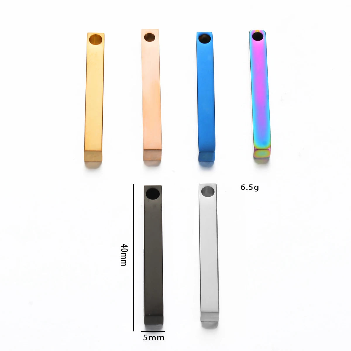10pcs Stainless Steel ID Tags Rectangle Dog Tags Army Tag Pendant Necklace Jewelry Findings 5 Colors Hypollergenic Dropshiping