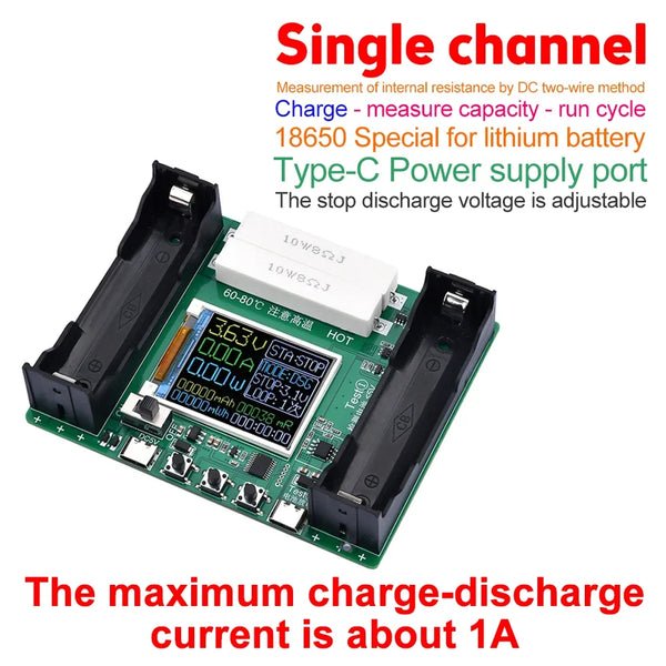 Hot Sell 18650 Lithium Battery Capacity Tester Module MAh MWh Digital Battery Power Detector Module 18650 Battery Tester Type-C