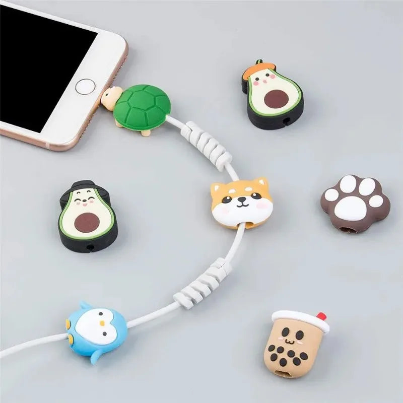 1Pc Useful Charger Plug Protective For iPhone USB Cable Protector Cable Cord Case Winder Cover Data Line Bite