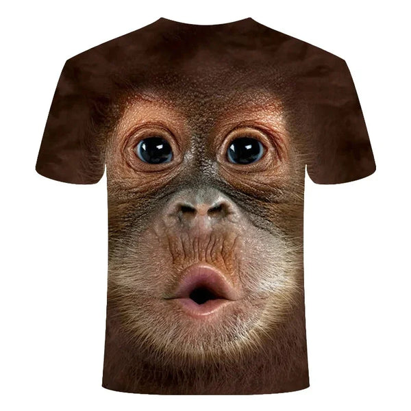 Fashion Funny Monkey Summer Casual Animal Pattern Men's T-Shirt New Harajuku Personality Tees Hip Hop 3D Print Short Sleeve Tops