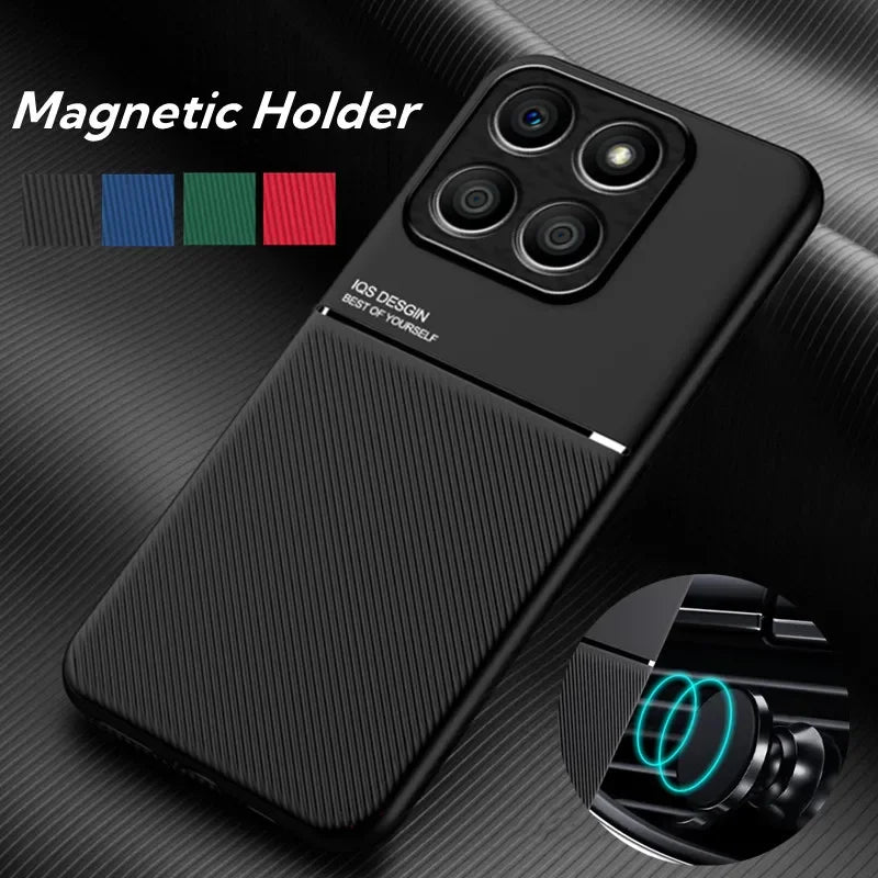 Rugged Non-Slip Portective Case for Honor 200 Smart X6c X7c X8c X6b X8b Cover Car Magnetic Suction Holder Coque Fundas Capa