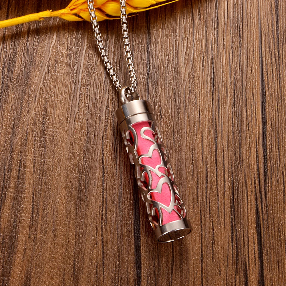 Rvs Holle Verticale Bar Luchtverfrisser Parfum Olie Diffuser Medaillon Charme Sieraden Hanger Ketting Voor Vrouwen Mannen Tiener