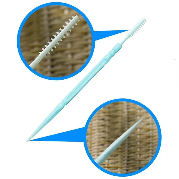 200pcs/box Double Head Dental Floss Interdental Toothpick Brush Brush Teeth Stick Dental Oral Care Toothpicks Floss Pick
