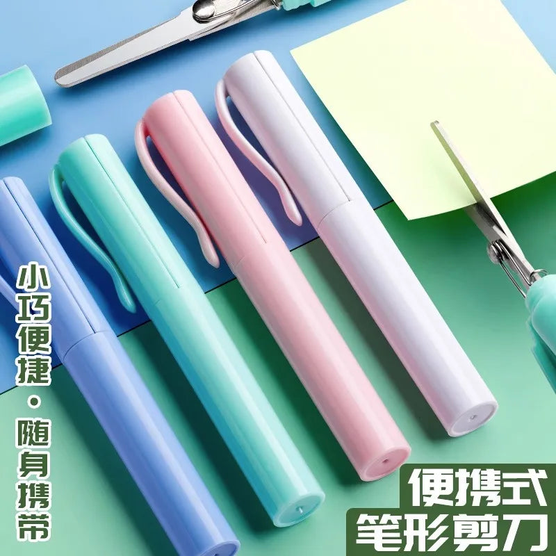 Creative Portable Folding Scissors Morandi Simple Paper-Cutting Art Tool Children's Scissors stationery Office School Supplies