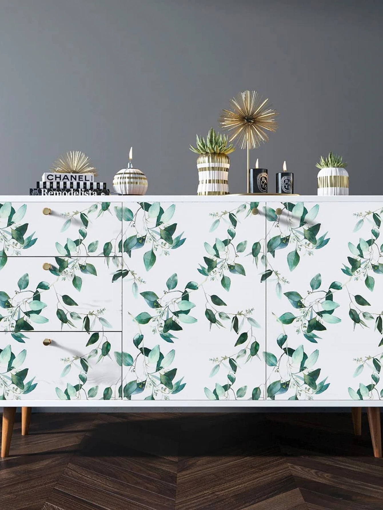 Vinyl Green Leaf Peel and Stick Wallpaper Self Adhesive Contact Paper Removable Waterproof Wallpaper For Furniture Renovation