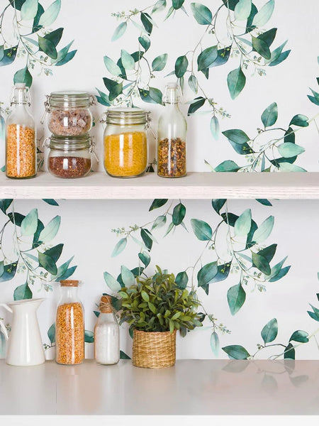 Vinyl Green Leaf Peel and Stick Wallpaper Self Adhesive Contact Paper Removable Waterproof Wallpaper For Furniture Renovation