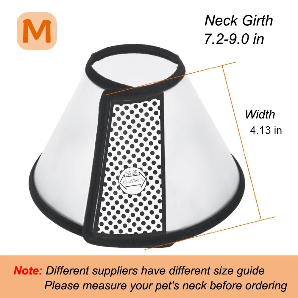 Vivifying Cat Cone, Adjustable Recovery Pet Cone, Lightweight Plastic Elizabethan Collar for Cats, Mini Dogs and Rabbits