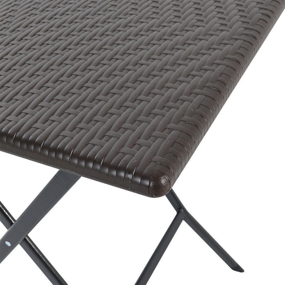 3pcs Folding Garden Table Rattan Chairs Set Camping Patio Seat Outdoor Furniture