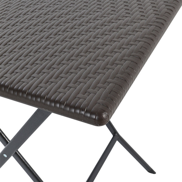 3pcs Folding Garden Table Rattan Chairs Set Camping Patio Seat Outdoor Furniture