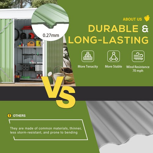 Metal Garden Shed with Lockable Door,Waterproof Outdoor Storage Box for Backyard