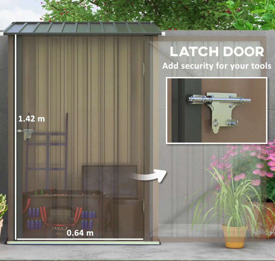 Metal Storage Shed Outdoor Garden Small Lock Tool Cabinet Utility Patio Box Unit