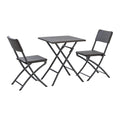 3pcs Folding Garden Table Rattan Chairs Set Camping Patio Seat Outdoor Furniture