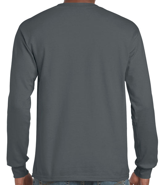 Gildan Mens Ultra Cotton Adult Long Sleeve T-Shirt Classic Fit Rib Cuffs Tee TOP