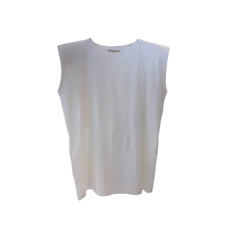Hot Sell Solid Round Neck Loose Sleeveless T-Shirt for Women'S Summer Tank Top Clothing Korean Women'S Clothing