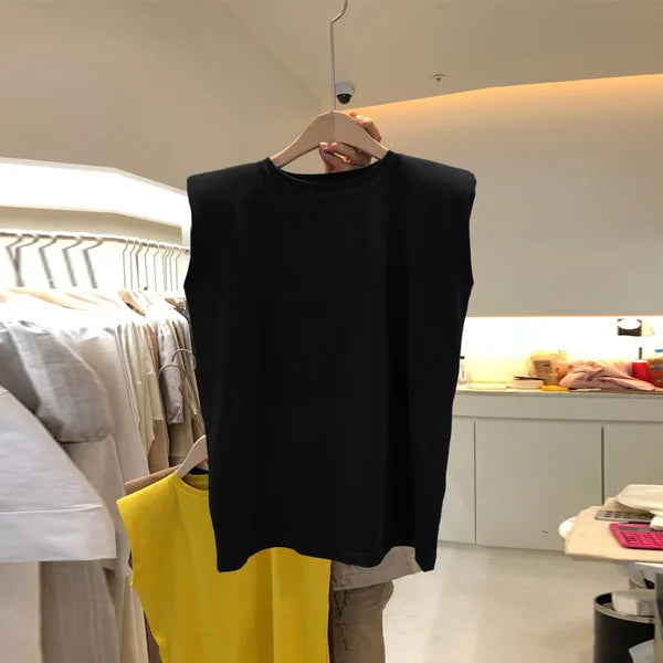 Hot Sell Solid Round Neck Loose Sleeveless T-Shirt for Women'S Summer Tank Top Clothing Korean Women'S Clothing