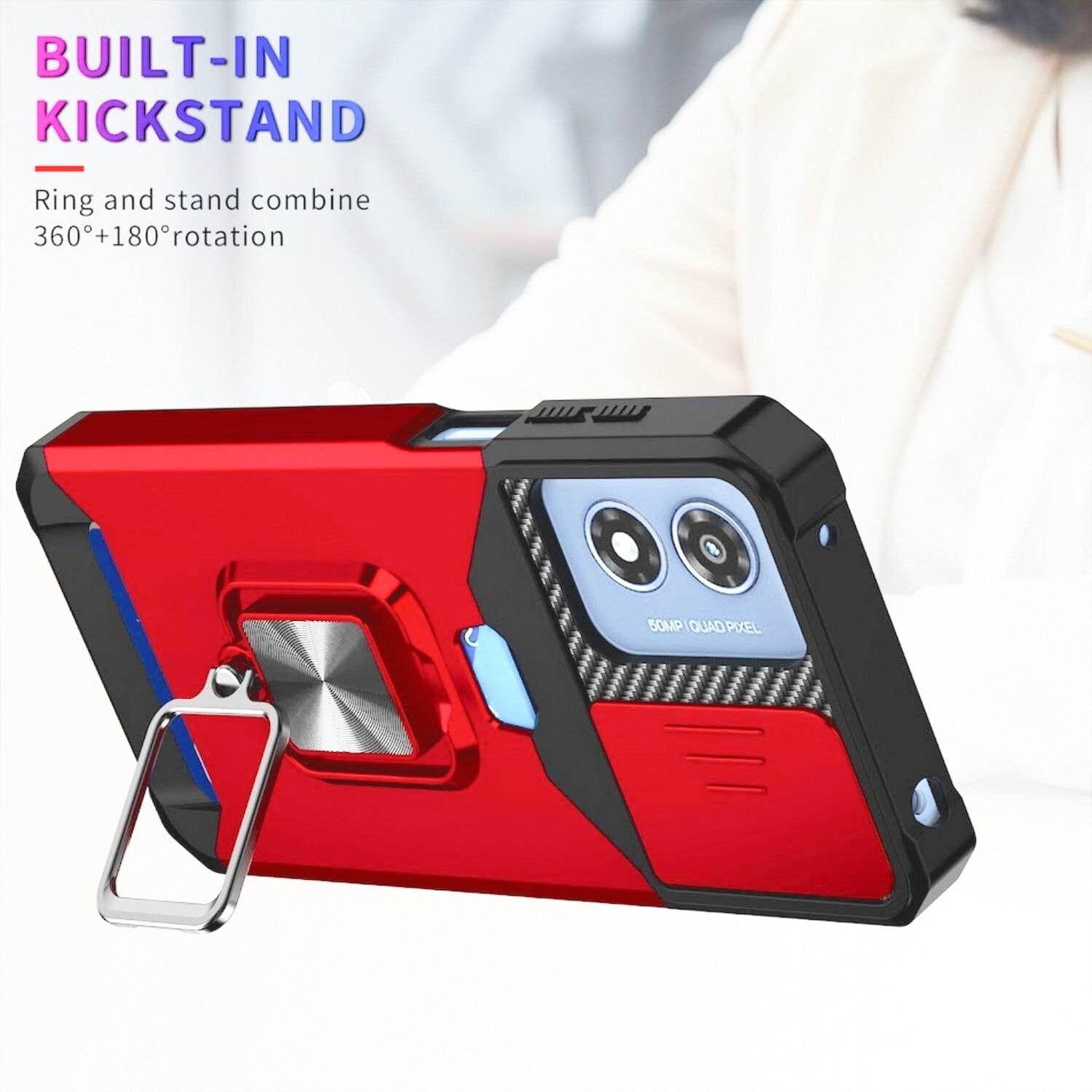 For Motorola Moto G Play 2024 Case Phone Cover Shockproof +Tempered Glass Screen