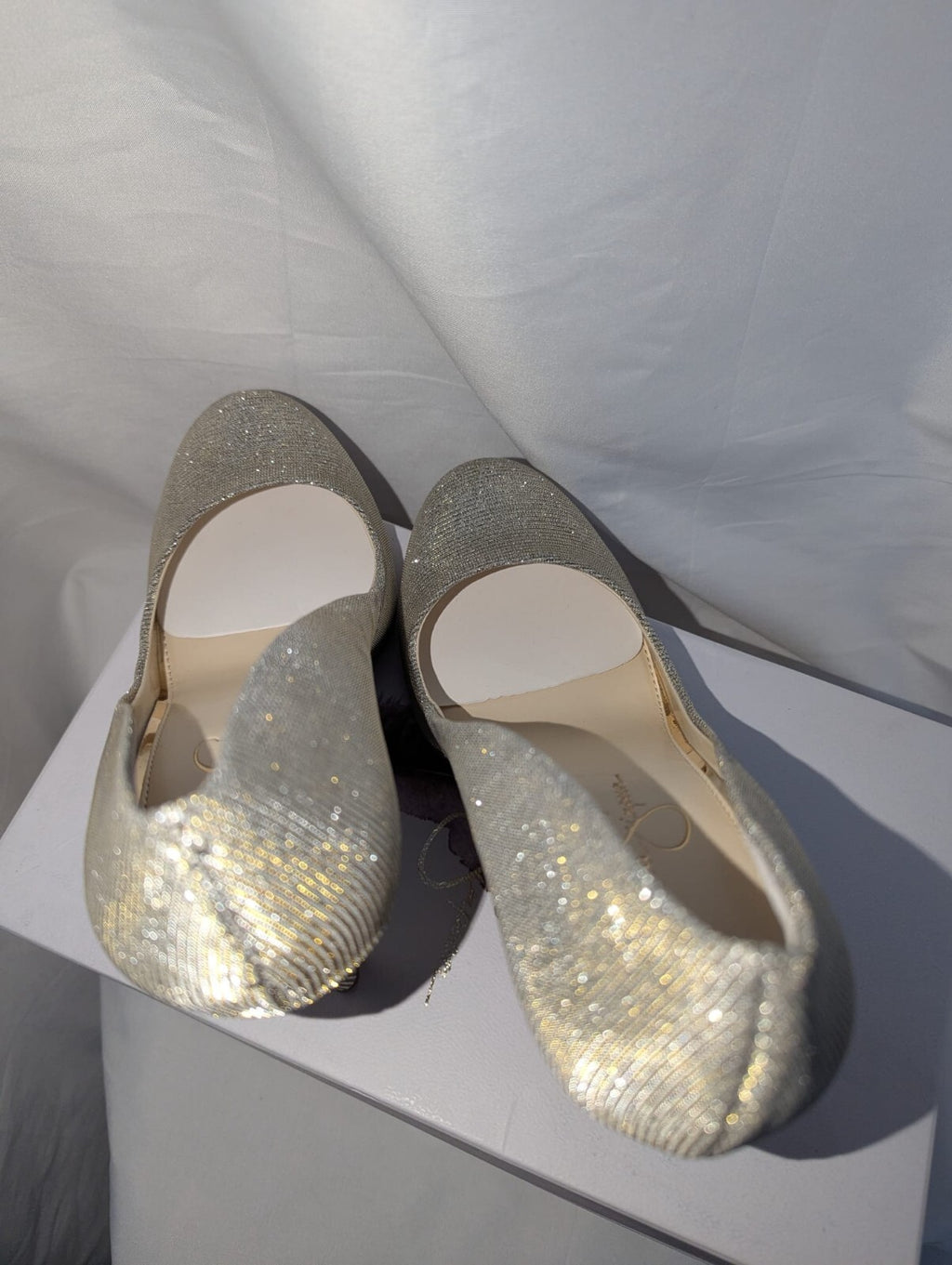 Jessica Simpson Women's Calie Pump Gold Glitter Gabor Heels Shoes Size 6 UK #45