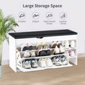 Shoe Bench Organizer 3 Tier Wooden Storage Unit Entryway Hallway Cabinet Stand
