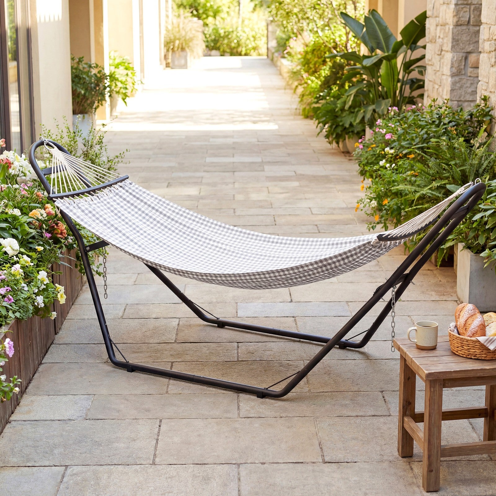9ft Hammock Stand Adjustable Hammock Frame for Indoor Outdoor, 150 kg Capacity