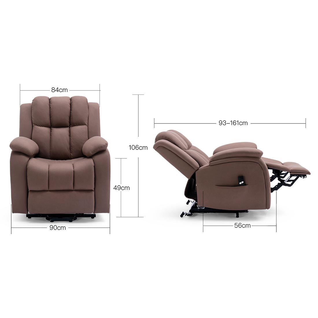 Rise Recliner Chair Single Motor Lift Mobility Chair in Technology Fabric