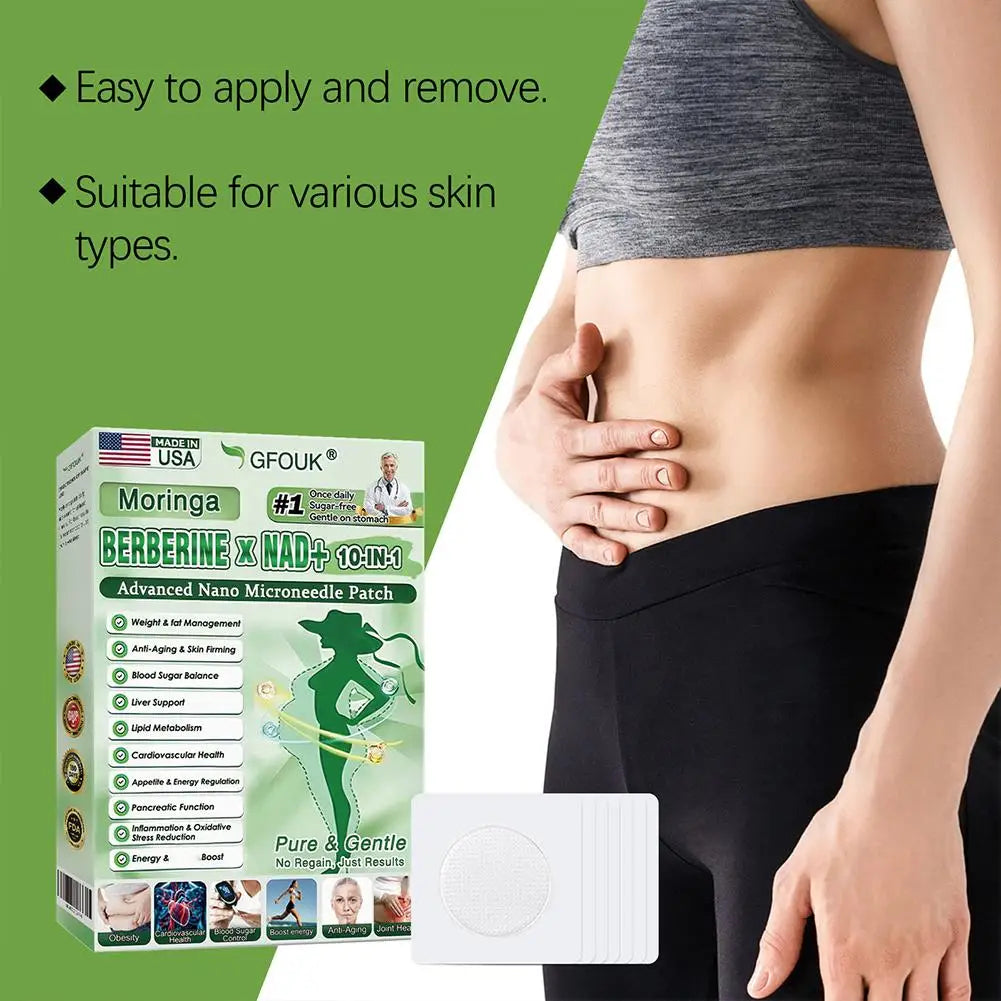 Nano Microneedle Firming Sticker - Berberine NAD+ Skin Firming & Body Shaping Patch for Women & Men, Long Lasting Care