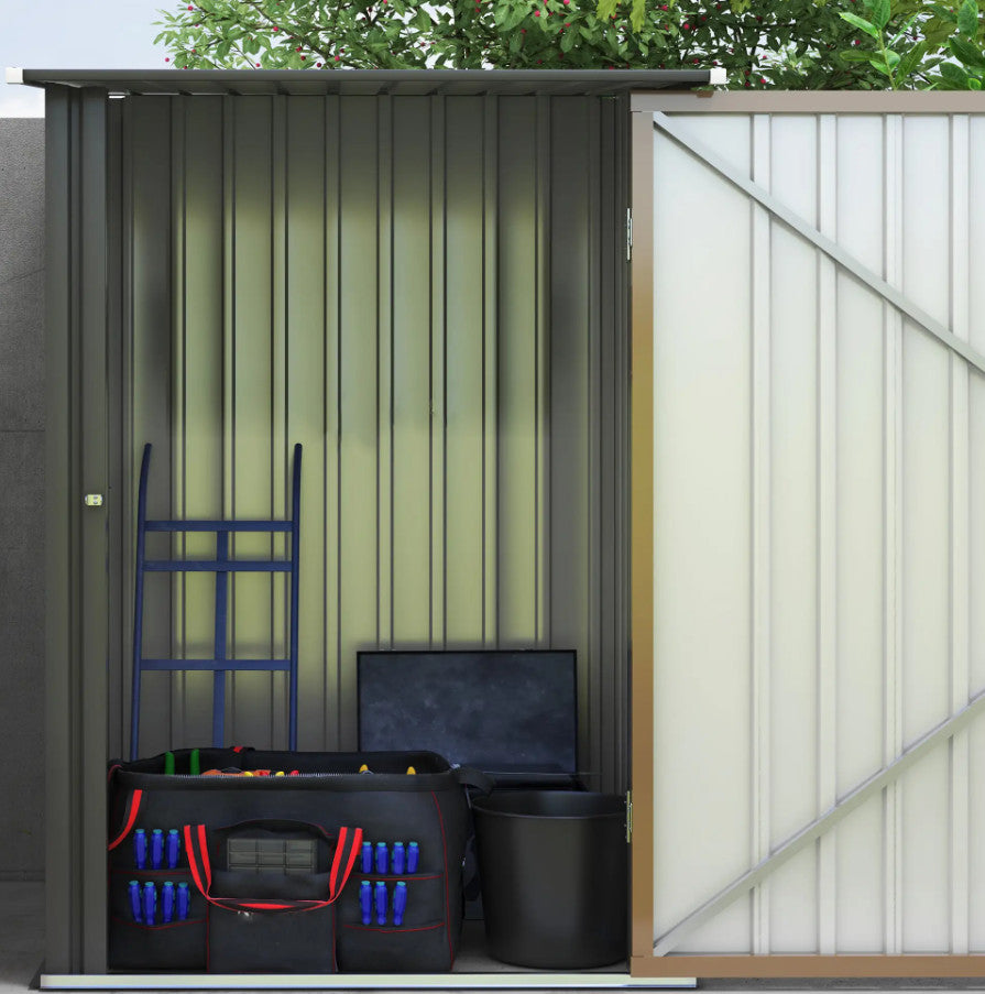 Metal Storage Shed Outdoor Garden Small Lock Tool Cabinet Utility Patio Box Unit