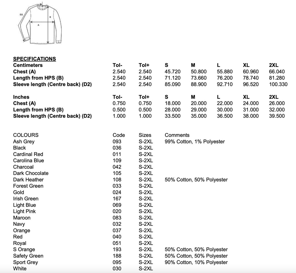 Gildan Mens Ultra Cotton Adult Long Sleeve T-Shirt Classic Fit Rib Cuffs Tee TOP
