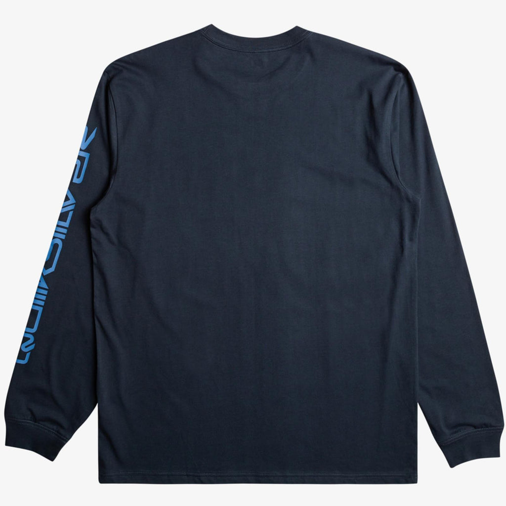 Quiksilver Mens Comp Logo Long Sleeve T-Shirt Top Crew Neck Graphic Tee Top