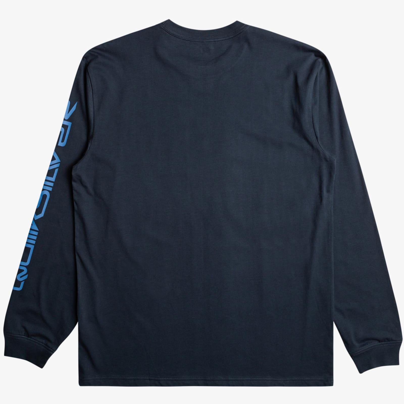 Quiksilver Mens Comp Logo Long Sleeve T-Shirt Top Crew Neck Graphic Tee Top