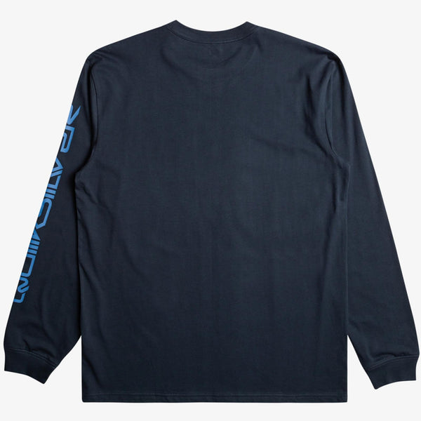 Quiksilver Mens Comp Logo Long Sleeve T-Shirt Top Crew Neck Graphic Tee Top