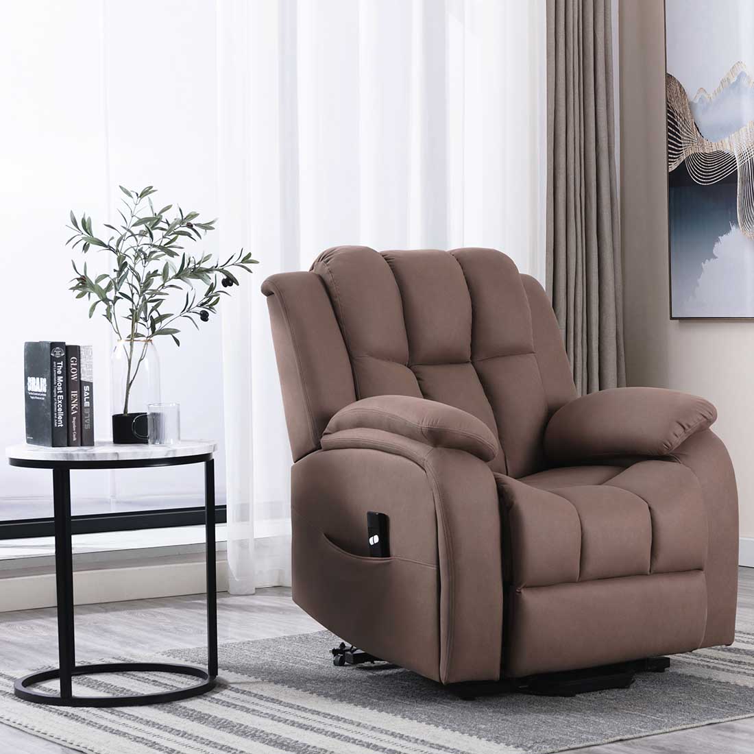 Rise Recliner Chair Single Motor Lift Mobility Chair in Technology Fabric