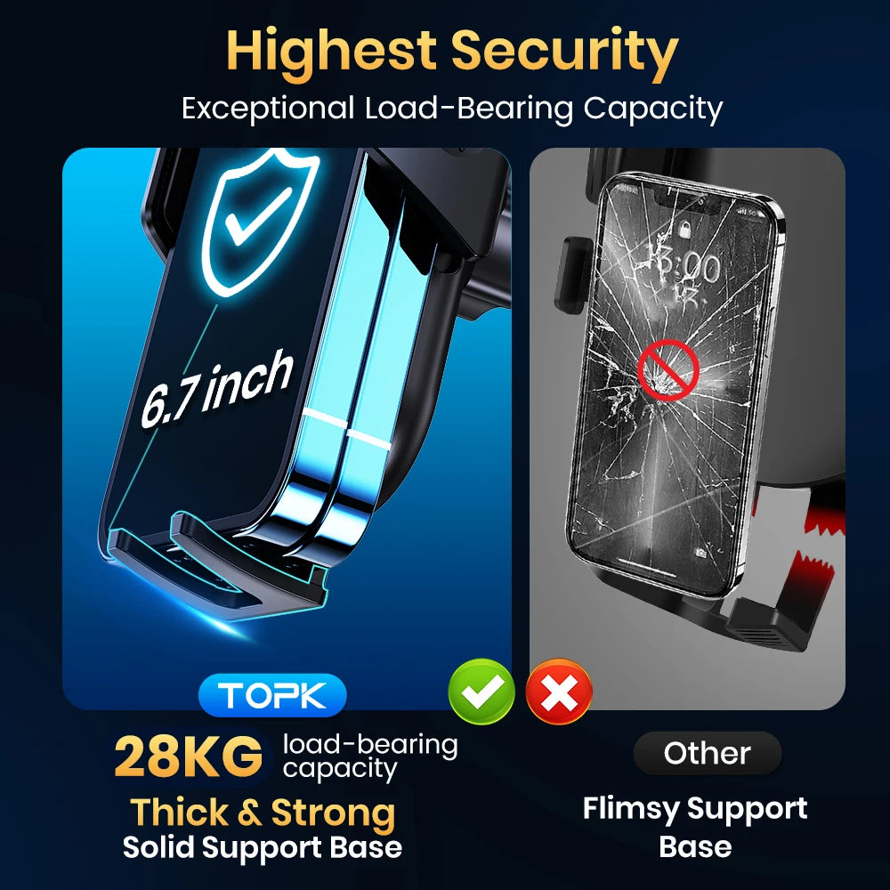 TOPK Car Phone Holder Sucker for Dashboard Windshield Mobile Car Holder Clamp For iPhone Pro Max X Xiaomi Huawei Samsung