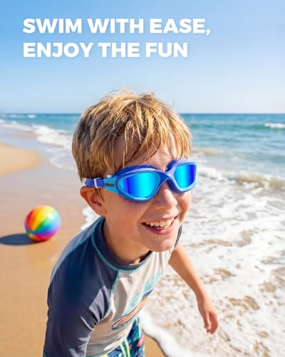 OMID Kids Swim Goggles, P2mini Lite Clear Lens Anti-Fog UV Protection Comfortable Swimming Goggles for kids Age 6-14