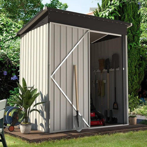 Metal Garden Shed with Lockable Door,Waterproof Outdoor Storage Box for Backyard