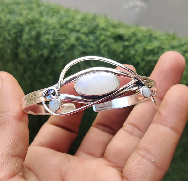 Green Copper Turquoise Bangle, 925 Silver Bangle, Handmade Bangle, Women Bangle, Adjustable Bangle, Everyday Bangle, Silver Bracelet Jewelry