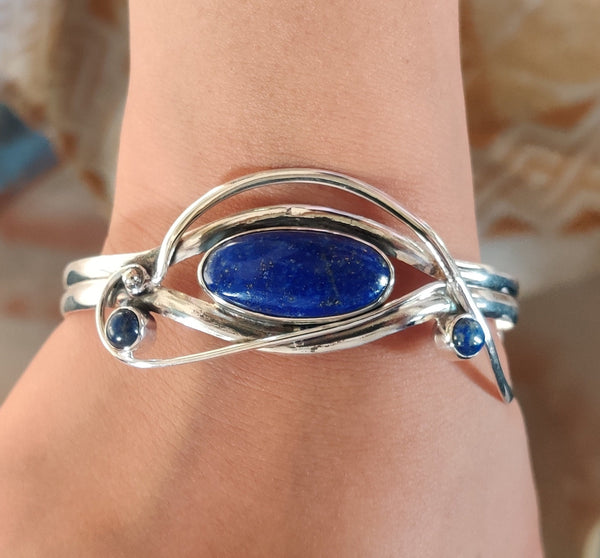 Green Copper Turquoise Bangle, 925 Silver Bangle, Handmade Bangle, Women Bangle, Adjustable Bangle, Everyday Bangle, Silver Bracelet Jewelry