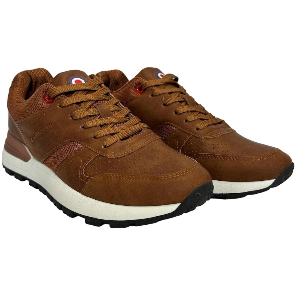 Lambretta Mens Echo 2 Lace Up Sporty Retro Trainers Sneakers Shoes