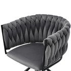 6PCS SWIVEL VELVET DINING CHAIRS ROTATABLE METAL LEGS KITCHEN CHAIRS MODERN GREY