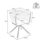6PCS SWIVEL VELVET DINING CHAIRS ROTATABLE METAL LEGS KITCHEN CHAIRS MODERN GREY