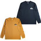 Quiksilver Mens Comp Logo Long Sleeve T-Shirt Top Crew Neck Graphic Tee Top