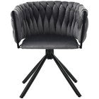 6PCS SWIVEL VELVET DINING CHAIRS ROTATABLE METAL LEGS KITCHEN CHAIRS MODERN GREY