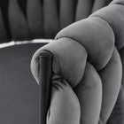 6PCS SWIVEL VELVET DINING CHAIRS ROTATABLE METAL LEGS KITCHEN CHAIRS MODERN GREY