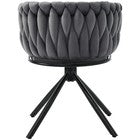 6PCS SWIVEL VELVET DINING CHAIRS ROTATABLE METAL LEGS KITCHEN CHAIRS MODERN GREY