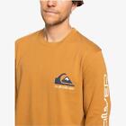 Quiksilver Mens Comp Logo Long Sleeve T-Shirt Top Crew Neck Graphic Tee Top