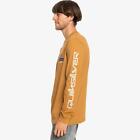 Quiksilver Mens Comp Logo Long Sleeve T-Shirt Top Crew Neck Graphic Tee Top